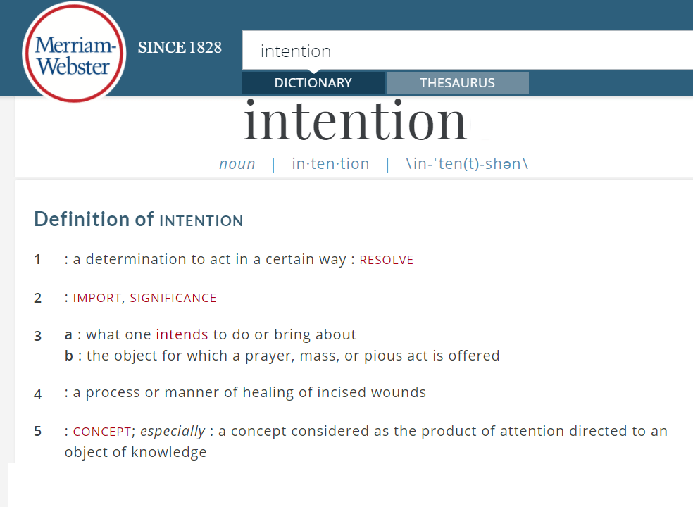 intention definition