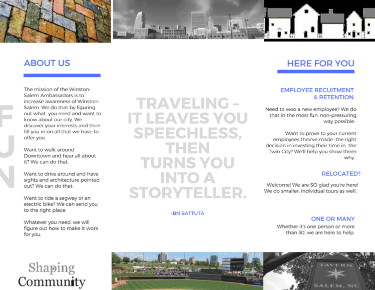 Blue Modern Photo Collage Travel Trifold Brochure (1)