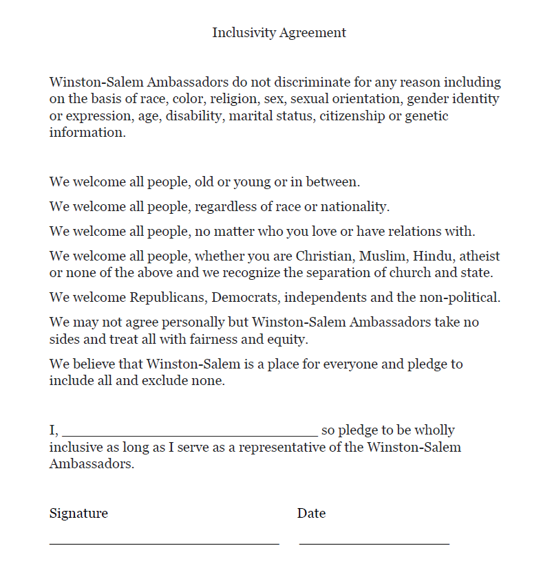 inclusivity agreement snapshop